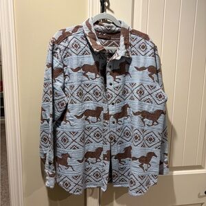 Wild Horses Pearl Snap Button Up